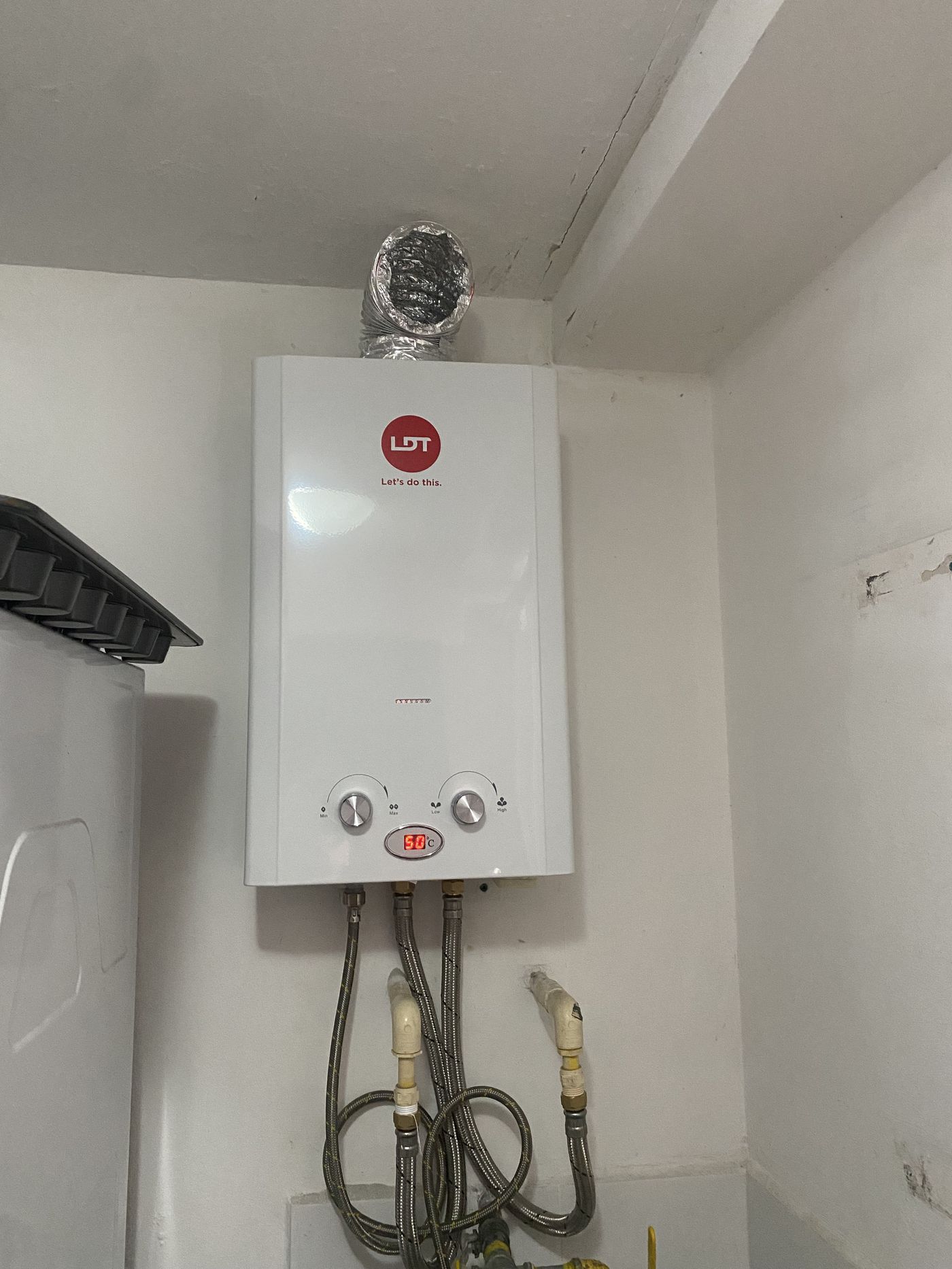 Instalación calentador instantáneo a gas LDT